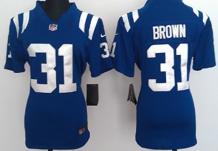 Nike Women's Team Jersey Indianapolis Colts 31 Donald Brown Blue Game